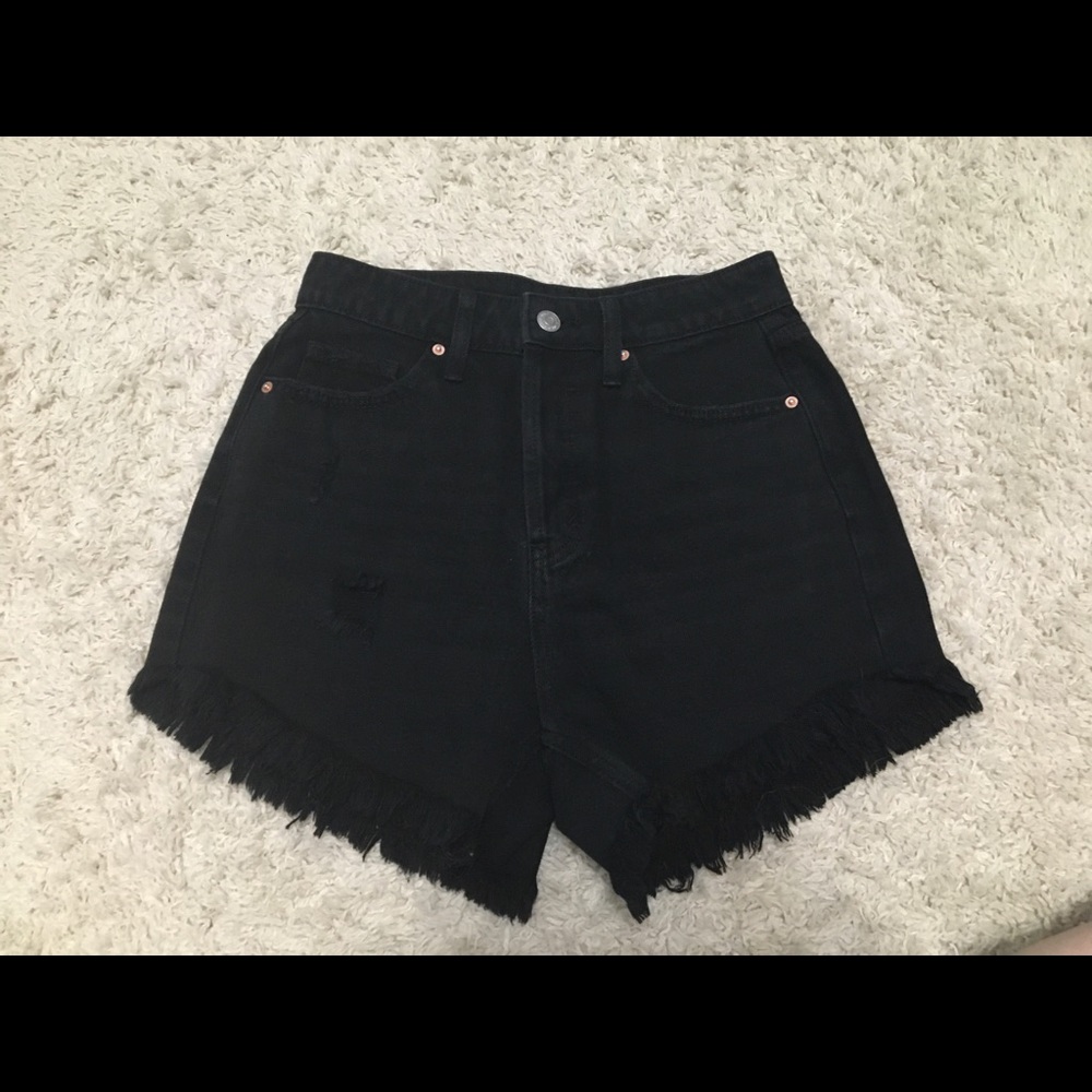 High waisted black jean shorts size 0 BNWOT
